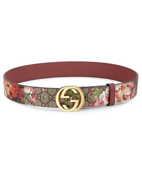 Gucci Floral Logo Print Belt | Lyst