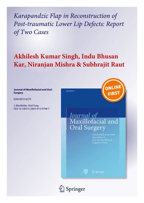 (PDF) Karapandzic Flap in Reconstruction of Post-traumatic Lower Lip ...