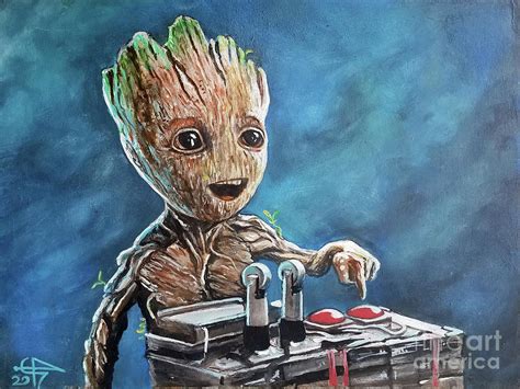 Baby Groot Painting by Tom Carlton - Fine Art America