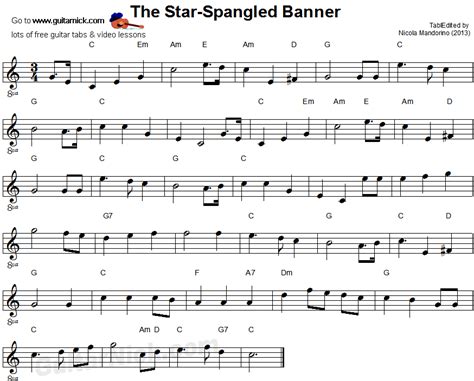 Star Spangled Banner Ukulele Chords - Sheet and Chords Collection