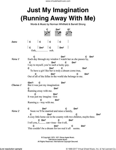 Just My Imagination (Running Away With Me) sheet music for guitar ...