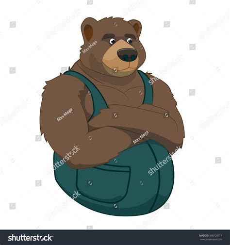 Cartoon Fat Brown Bear Mascot Stock Vector (Royalty Free) 608128757 ...