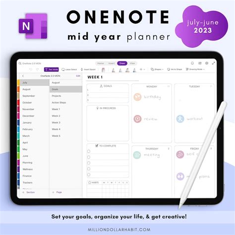 Onenote Digital Planner 2023 Mid Year Onenote Planner - Etsy