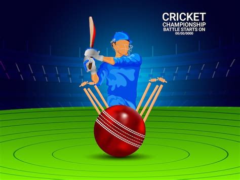 Premium Vector | Live cricket tournament match background