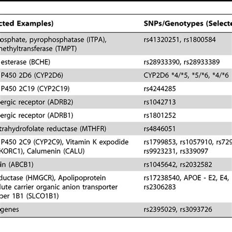 Examples of pharmacogenomics used in this chapter. Additional examples... | Download Table