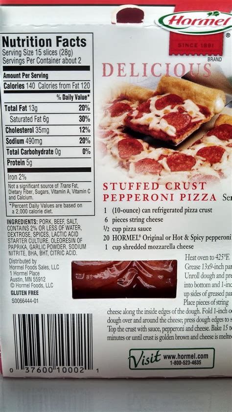 30 Hormel Pepperoni Nutrition Label - Labels Design Ideas 2020