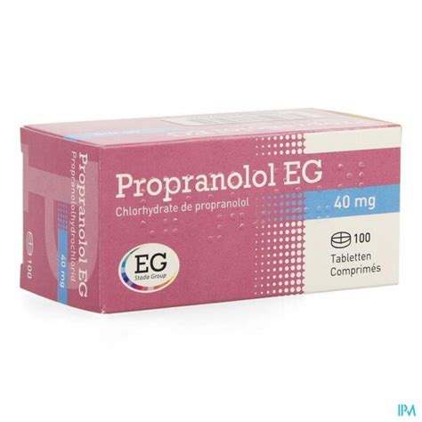 PROPRANOLOL EG TABL 100X40MG | Apotheek Thiels