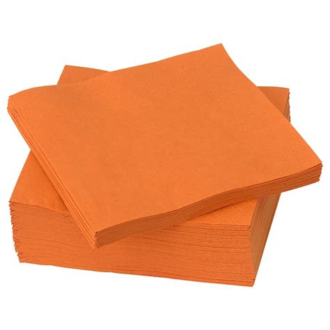 KUSTFYR paper napkin, orange, 9 ½x9 ½" - IKEA