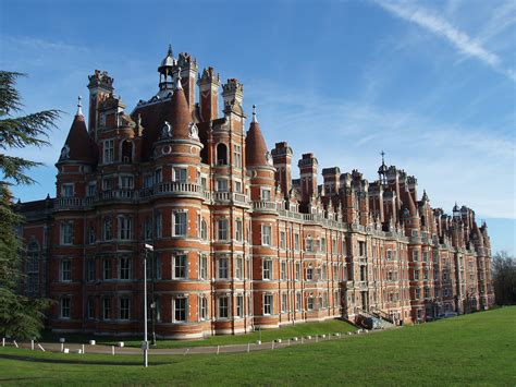 The imposing Founders Building of Royal Holloway College, University of London, built 1874-81 ...