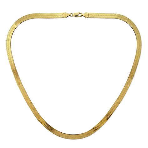 Shop Decadence 14k Yellow Gold Herringbone Chain Necklace - Free ...