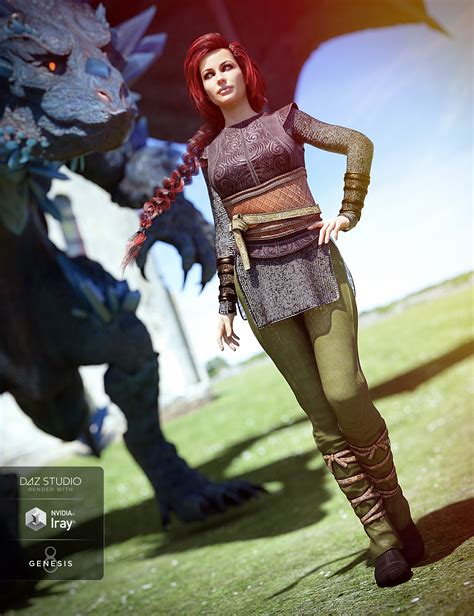 Dragon Tamer Outfit Textures | Daz 3D