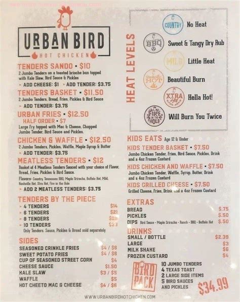 Online Menu of Urban Bird Hot Chicken Restaurant, Webster, Texas, 77598 - Zmenu