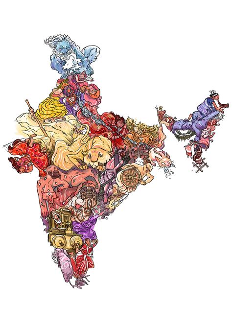 Delegación cinta labios illustrated map of india abrazo gloria Introducir