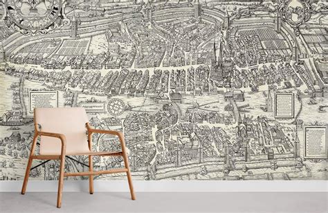 Vintage City Map Wallpaper Mural | Ever Wallpaper UK