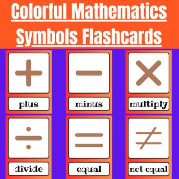 Colorful Mathematics Symbols Flashcards by Saadia Emporium | TPT