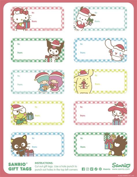 Holiday Gift Tags, Christmas Tag, Sanrio, Disney Questions, Subject ...