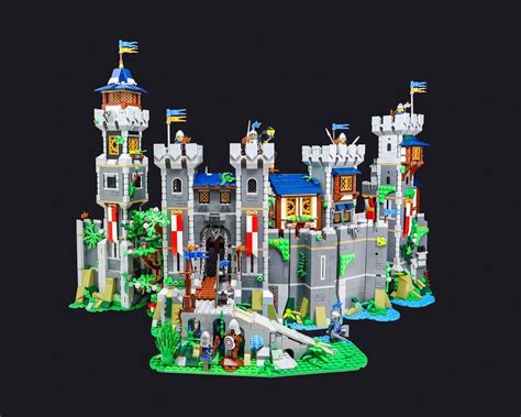 Black Falcon Fortress façon LEGO Icons 10305 Lion Knights' Castle, avec ...