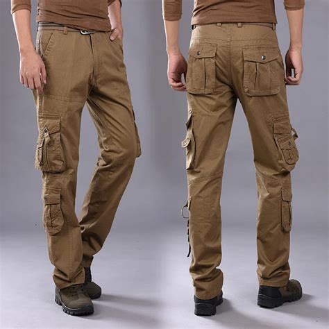 2017 Top Fashion Military Cotton Cargo Pants Men Multi pocket Solid Plus Size Trousers Men-in ...