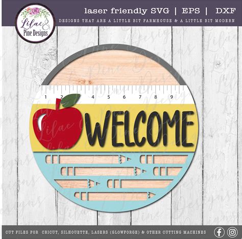 Back to School Round Sign SVG Welcome School Sign Fall - Etsy