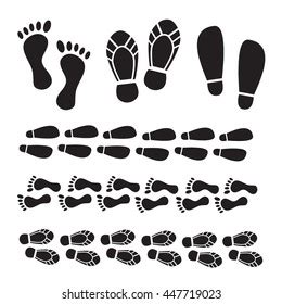 Collection Shoe Prints Shoes Silhouette Black Stock Vector (Royalty Free) 447719023 | Shutterstock