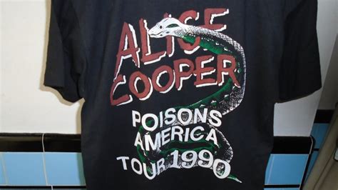 VINTAGE ALICE COOPER TRASH TOUR T SHIRT BLACK SKULL/FACE RARE SIZE M ...