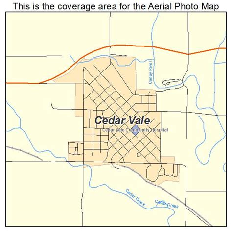 Aerial Photography Map of Cedar Vale, KS Kansas