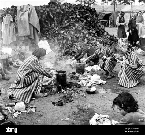 BERGEN-BELSEN concentration camp inmates on 15 April 1945 when it was ...