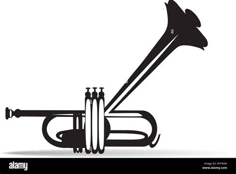 Black and white trumpet, vector illustration Stock Vector Image & Art ...