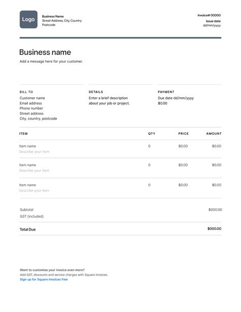 Australian Tax Invoice Template Excel - Invoice