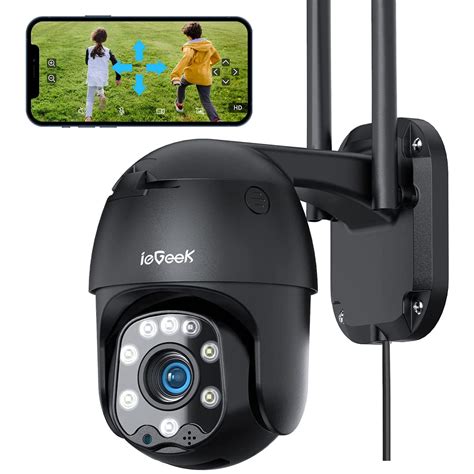 Buy ieGeek 360° Security Camera Outdoor,25m Colorful Night Vision Wireless WiFi Wired CCTV ...