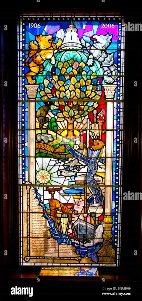 Ireland, North, Belfast, City Hall, Interior, Centenary Stained Glass ...