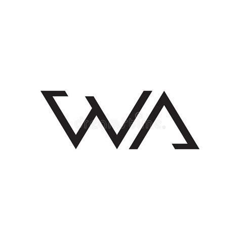 Letter WA Monoline Linear Minimalism Modern Type Logo Stock Illustration - Illustration of type ...