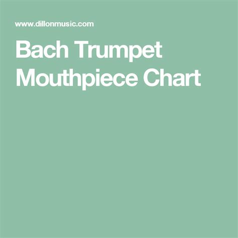 bach trumpet mouthpiece chart - Keski