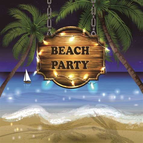 Cartoon Photography Backdrops Beach Party Background Sale