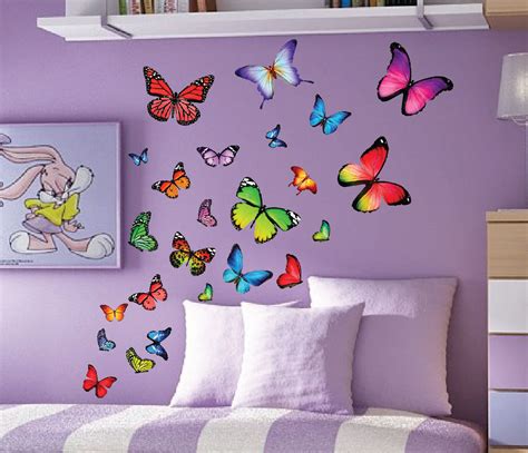 Colorful Butterfly Nursery Kids Wall Decals Set of 40 #3002 - InnovativeStencils