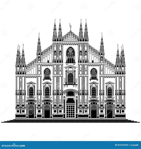 Milan cathedral, Italy stock vector. Illustration of dome - 87310765