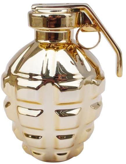 A Love Grenade Coin Bank | Grenade, Perfume bottles, Gold