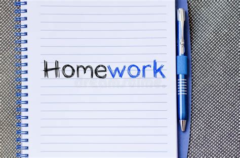 Homework Text Concept on Notebook Stock Photo - Image of school ...