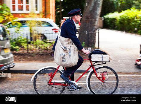 postman delivering letters on bike post 1940's bag cycle parcels ...