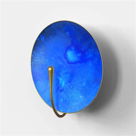 'Cosmic Azure' Indigo Blue Patina Brass Contemporary Wall Light, Sconce | Contemporary wall ...