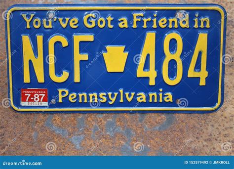 Pennsylvania USA License Plate on a Rusty Metal Background. Editorial ...