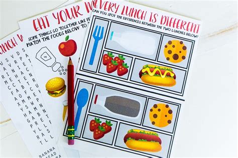 Free Printable Lunch Box Games for Kids | Kids lunchbox, Lunch box ...