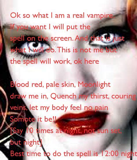 How to Become a Vampire in Real Life Spell | Ok so what I am a real vampire.If you want I will ...