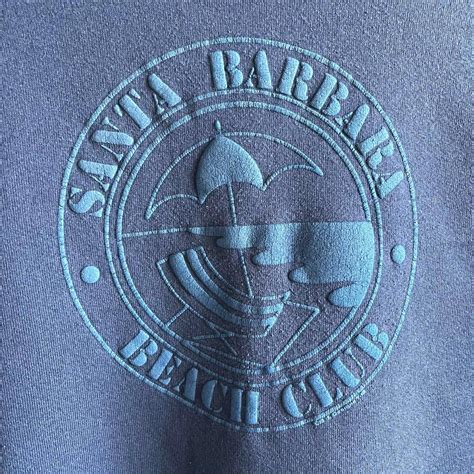 1980s 'Santa Barbara Beach Club' Jerzees raglan... - Depop