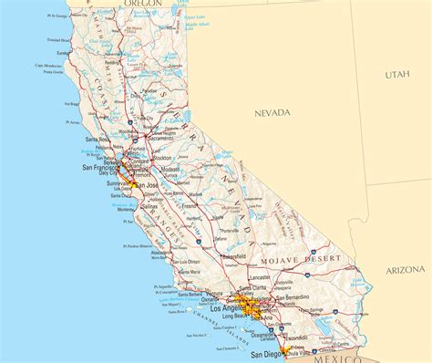 MAP OF CALIFORNIA ~ imagexxl