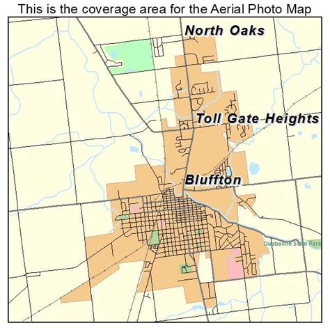 Aerial Photography Map of Bluffton, IN Indiana