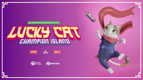 Lucky Cat Champion Island (Fan Art) Blender 2.93 - YouTube