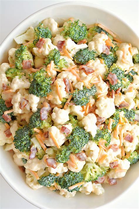 Broccoli Cauliflower Salad | Cauliflower Broccoli Salad Recipe