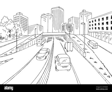 City Street Clipart Black And White