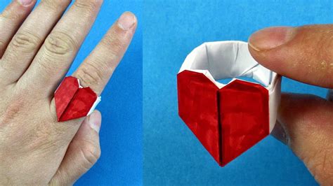 Paper Heart Ring Origami - YouTube